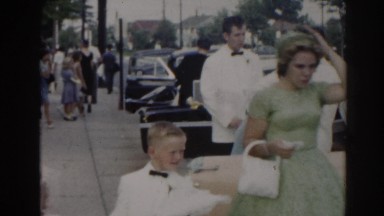 1963: Busy Vintage American Street with 1950s Cars, A-Line Dresses, and Hotrods in New Jersey