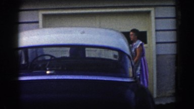 1963: family hugging and so happy out by the front of the house. NEW JERSEY