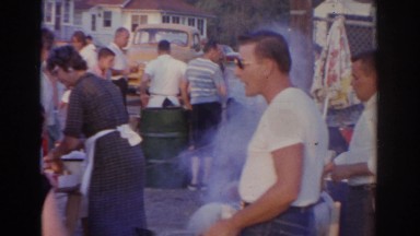 1963: family enjoying a cookout. NEW JERSEY