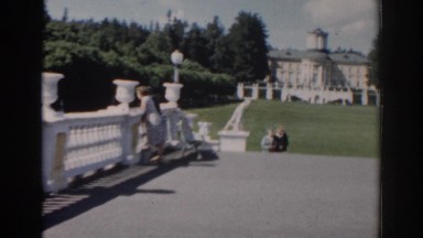 1968: Two Women Walking Up Steps Together. RUSSIA