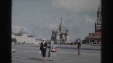 1968: two women walking around outside enjoying their time, Moscow