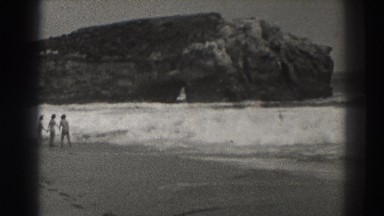 1937: people enjoying a day at the beach SANTA CRUZ CALIFORNIA
