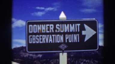 1937: sign standing out in the middle of nowhere. LAKE TAHOE CALIFORNIA