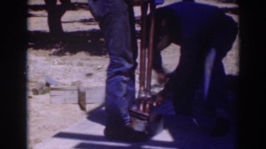 1937: construction workers drilling a hole SACRAMENTO CALIFORNIA