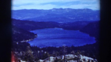 1937: vintage footage of a picturesque view looking out over a lake VIRGINIA