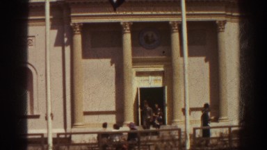 1939: People Coming and Going at a Courthouse During the New York World's Fair