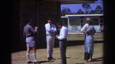 1967: people gathering talking BRISBANE AUSTRALIA