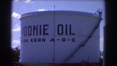 1967: huge silo with stored oil in open area BRISBANE AUSTRALIA