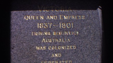 1967: tombstone of queen with golden engraved words PERTH AUSTRALIA
