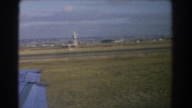 1967: view from the window of a plane over the wing relating to melbourne