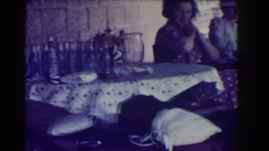 1937: family all gathered together for a lunch. SOUTHHAMPTON NEW YORK