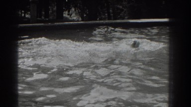 1937: people swimming in their swimming pool. SOUTHHAMPTON NEW YORK