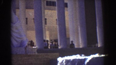 1939: open outdoor building with tall pillars NEW YORK WORLDS FAIR