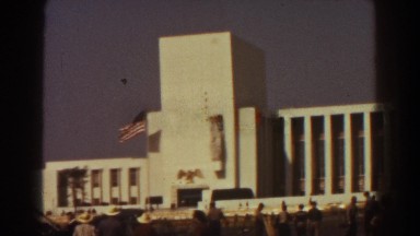 1939: view of building NEW YORK WORLDS FAIR