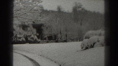 1938: snow covers building and trees during winter MARTINSBURG WEST VIRGINIA