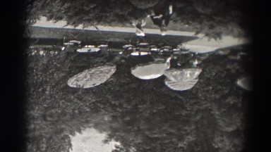 1938: upside down panoramic black and white footage of a park NEW JERSEY