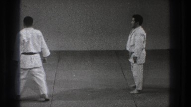 1971: Two Men Practicing Karate in Tokyo Japan