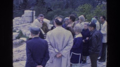 1976: Visitors Touring an Interesting City Spot in Athens Greece
