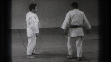 1965: Two Men Taking Stance for Martial Arts Fighting Match in Japan