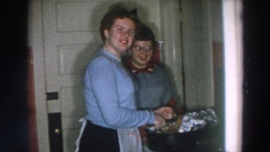 1957: celebrating at home with a large group, young and old WHEELING OHIO