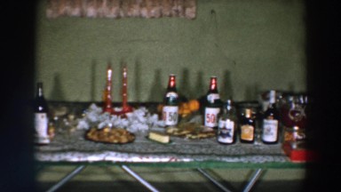 1957: refreshment table set for a celebration at christmas. WHEELING OHIO