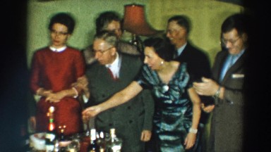 1957: family grouped together for a special dinner. WHEELING OHIO