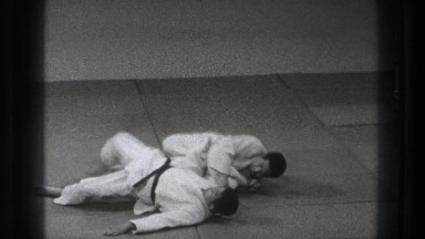 1971: Two Men Spar in Karate Dojo Tokyo Japan