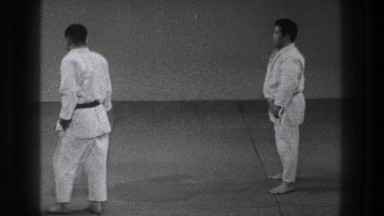 1971: getting ready for the karate match. TOKYO JAPAN