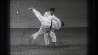 1971: watching a karate match in session. TOKYO JAPAN