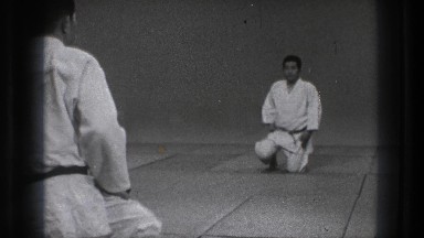 1971: martial artists bow to each other in the gym TOKYO JAPAN