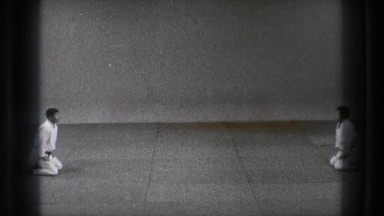 1971: a karate match getting ready to take place. TOKYO JAPAN