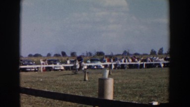 1957: horse riders do obstacles at a horse riding fair WHEELING OHIO