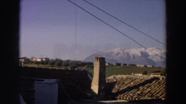1958: lovely viewing of a rural town. ITALY