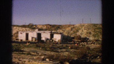1958: old sheds and farm along the highway. ITALY