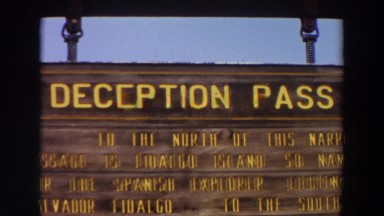 1964: a sign standing solitary in the middle of nowhere. WASHINGTON