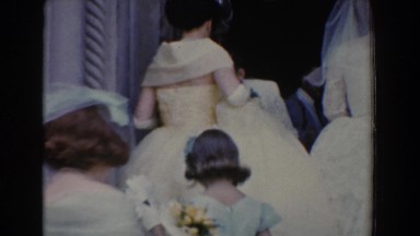1960: the wedding party making their way into the church. BEL AIR MARYLAND