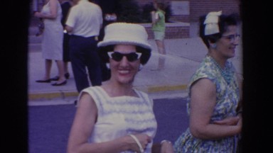 1960: 60's style women in white dress before wedding ceremony BEL AIR MARYLAND
