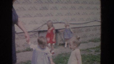 1965: little kids walking around outside. FALLSTON MARYLAND