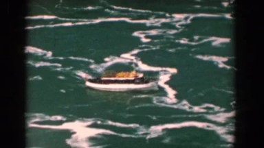 1958: Boat Cruising Over Open Water Niagara Falls New York