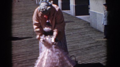 1958: dog dancing in a dress YORKTOWN VIRGINIA