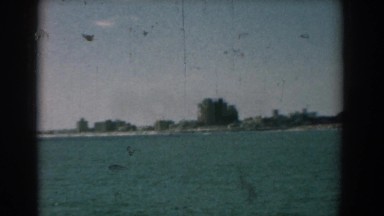 1958: viewing of a large lake by the city. YORKTOWN VIRGINIA