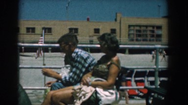 1958: three people hanging out together talking and laughing YORKTOWN VIRGINIA