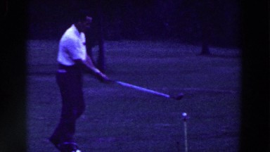 1961: Man Attempting to Play Golf in Ridgefield, New Jersey
