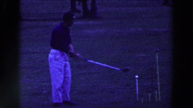 1961: Man with Club Playing Outdoor Game in Ridgefield, New Jersey