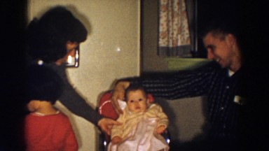1958: Cute Baby in High Chair in Aliquippa, Pennsylvania