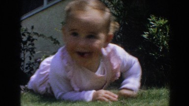 1964: Baby Crawling on Grass in North Hollywood, California