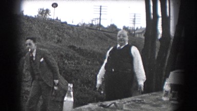 1938: Men Playing Horseshoes Outside in Reading, Pennsylvania