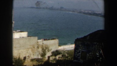 1960: View of Building Next to the Ocean in Israel