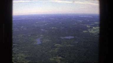 1975: A Bird's-Eye View of the Top of the Trees and Water in Denmark
