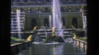 1975: a fountain in a plaza sprays water upward DENMARK